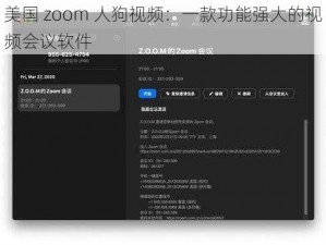 美国 zoom 人狗视频：一款功能强大的视频会议软件