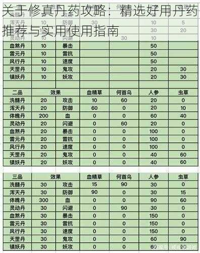 关于修真丹药攻略：精选好用丹药推荐与实用使用指南