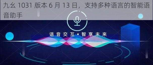 九幺 1031 版本 6 月 13 日，支持多种语言的智能语音助手