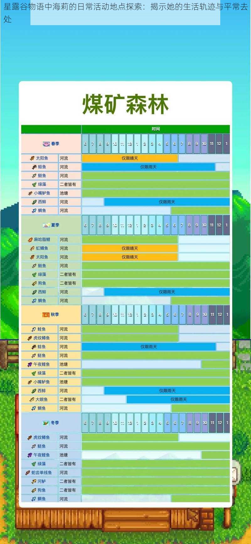 星露谷物语中海莉的日常活动地点探索：揭示她的生活轨迹与平常去处