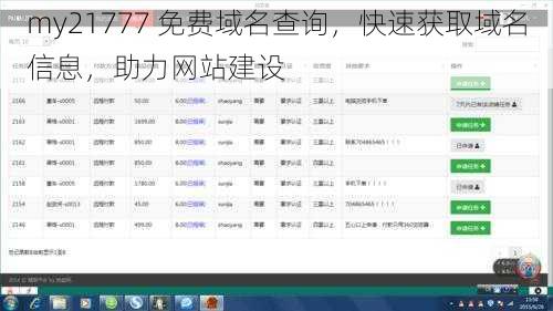 my21777 免费域名查询，快速获取域名信息，助力网站建设